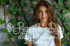 T-shirt Mockup, St Patrick's Day Mockup, Irish Female, b60 Product Image 1