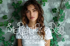 T-shirt Mockup, St Patrick's Day Mockup, Irish Female, b63 Product Image 1