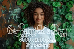T-shirt Mockup, St Patrick's Day Mockup, Irish Female, b64 Product Image 1