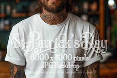 T-shirt Mockup, St Patrick&#039;s Day Mockup, Irish Tattoo Man 8 Product Image 1