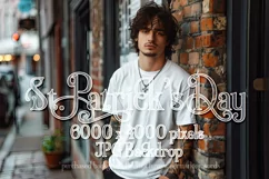 T-shirt Mockup, St Patrick's Day Mockup, Irish Tattoo Man 9 Product Image 1
