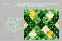 St Patricks Day Tumbler, Green Gold Geometric Tumbler, d10 Product Image 2