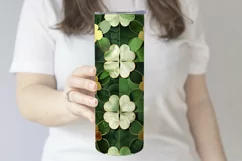 St Patricks Day Tumbler, Green Gold Geometric Tumbler, d11 Product Image 3