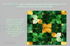 St Patricks Day Tumbler, Green Gold Geometric Tumbler, d14 Product Image 2