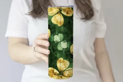 St Patricks Day Tumbler, Green Gold Geometric Tumbler, d17 Product Image 3