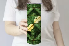 St Patricks Day Tumbler, Green Gold Geometric Tumbler, d2 Product Image 3
