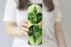 St Patricks Day Tumbler, Green Gold Geometric Tumbler, d5 Product Image 3
