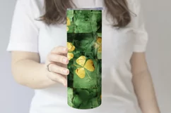 St Patricks Day Tumbler, Green Gold Geometric Tumbler, d6 Product Image 3