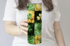 St Patricks Day Tumbler, Green Gold Geometric Tumbler, d7 Product Image 3
