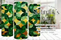 St Patricks Day Tumbler, Green Gold Geometric Tumbler, d9 Product Image 1