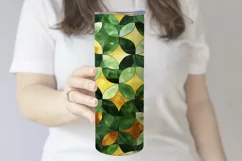 St Patricks Day Tumbler, Green Gold Geometric Tumbler, d9 Product Image 3