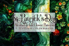 Alcohol Ink Clover Patterns, St Patricks Day Patterns, s10 Product Image 1