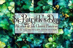 Alcohol Ink Clover Patterns, St Patricks Day Patterns, s18 Product Image 1