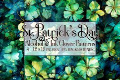 Alcohol Ink Clover Patterns, St Patricks Day Patterns, s3 Product Image 1