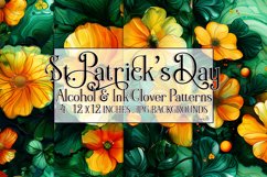 Alcohol Ink Clover Patterns, St Patricks Day Patterns, s5 Product Image 1