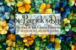 Alcohol Ink Clover Patterns, St Patricks Day Patterns, s8 Product Image 1