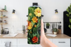 Alcohol Ink Tumbler, St Patrick&#039;s Day Floral Tumbler, d11 Product Image 3