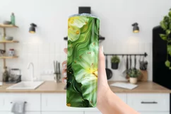 Alcohol Ink Tumbler, St Patrick's Day Floral Tumbler, d15 Product Image 3