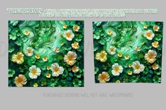 Alcohol Ink Tumbler, St Patrick&#039;s Day Floral Tumbler, d20 Product Image 2