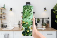 Alcohol Ink Tumbler, St Patrick&#039;s Day Floral Tumbler, d20 Product Image 3
