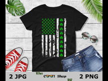 St Patricks Day American Flag PNG, Distressed Shamrock USA Product Image 2