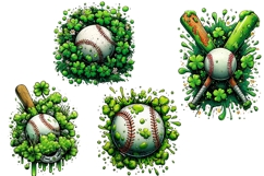 St Patrick's Day Baseball PNG Clipart Product Image 3