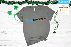 Gray T-shirt Mockup St. Patricks Day | Bella canvas mockup Product Image 1
