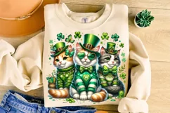 St Patrick's Day Cat PNG, Cat Lover PNG, Shamrock PNG Product Image 3