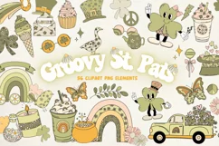 St Patricks Day Clipart Bundle Groovy St Patricks Clipart