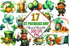 St. Patrick&#039;s Day Clipart Sublimation Bundle, Saint Patricks Day, Clover Clipart, Luck Clipart, St Patricks Day Watercolor Clipart,  Irish Clipart, St Patrick Gnomes, Shamrock Clipart, St Pattys Clipart, Irish Green Illustrations, St. Patrick&#039;s Day gnome,