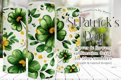St Patricks Day Tumbler, Clover Tumbler, Shamrocks Tumbler 1 Product Image 1