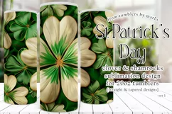 St Patricks Day Tumbler, Clover and Shamrocks Tumbler Wrap 1 Product Image 1