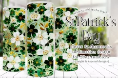 St Patricks Day Tumbler, Clover and Shamrocks Tumbler Wrap 2 Product Image 1