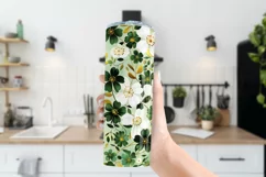 St Patricks Day Tumbler, Clover and Shamrocks Tumbler Wrap 2 Product Image 3