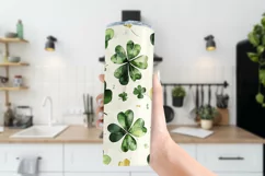 St Patricks Day Tumbler, Clover and Shamrocks Tumbler Wrap 3 Product Image 3