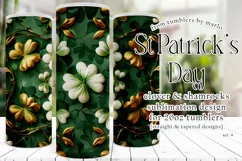St Patricks Day Tumbler, Clover and Shamrocks Tumbler Wrap 4 Product Image 1