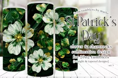 St Patricks Day Tumbler, Clover and Shamrocks Tumbler Wrap 5 Product Image 1