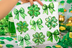St Patrick's Day Coquette Bow PNG, Shamrock PNG, Lucky PNG Product Image 2