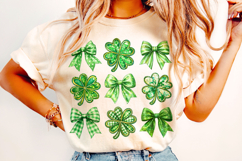 St Patrick's Day Coquette Bow PNG, Shamrock PNG, Lucky PNG Product Image 3