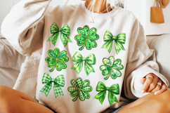 St Patrick's Day Coquette Bow PNG, Shamrock PNG, Lucky PNG Product Image 4