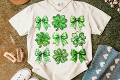 St Patrick's Day Coquette Bow PNG, Shamrock PNG, Lucky PNG Product Image 5