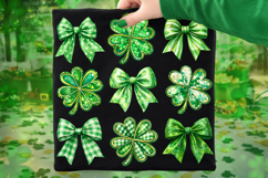 St Patrick's Day Coquette Bow PNG, Shamrock PNG, Lucky PNG Product Image 7