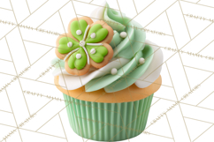 Realistic St. Patrick’s Day Cupcake Clipart PNG Product Image 3
