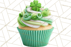 Realistic St. Patrick’s Day Cupcake Clipart PNG Product Image 4
