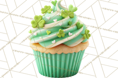 Realistic St. Patrick’s Day Cupcake Clipart PNG Product Image 5