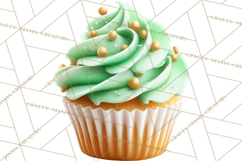 Realistic St. Patrick’s Day Cupcake Clipart PNG Product Image 3