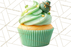 Realistic St. Patrick’s Day Cupcake Clipart PNG Product Image 2