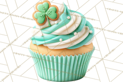 Realistic St. Patrick’s Day Cupcake Clipart PNG Product Image 3