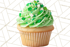 Realistic St. Patrick’s Day Cupcake Clipart PNG Product Image 3