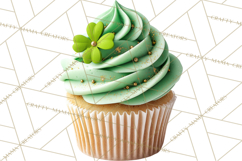 Realistic St. Patrick’s Day Cupcake Clipart PNG Product Image 3